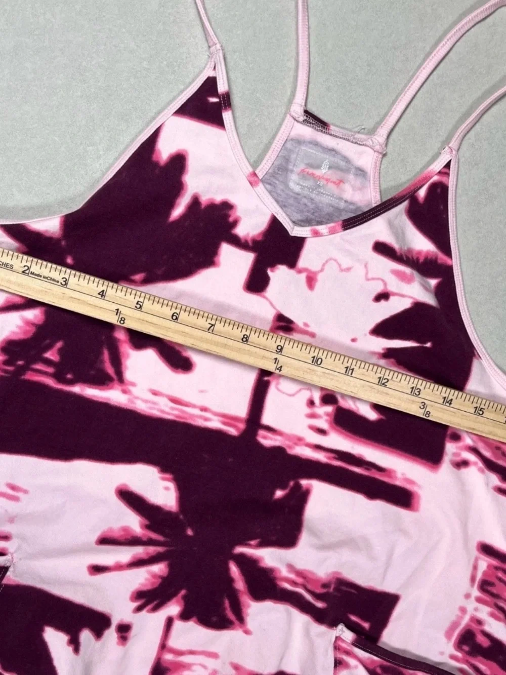 Free People Palm Print Tie-Dye Romper Hot Shot in Pink and Plum - new w tags